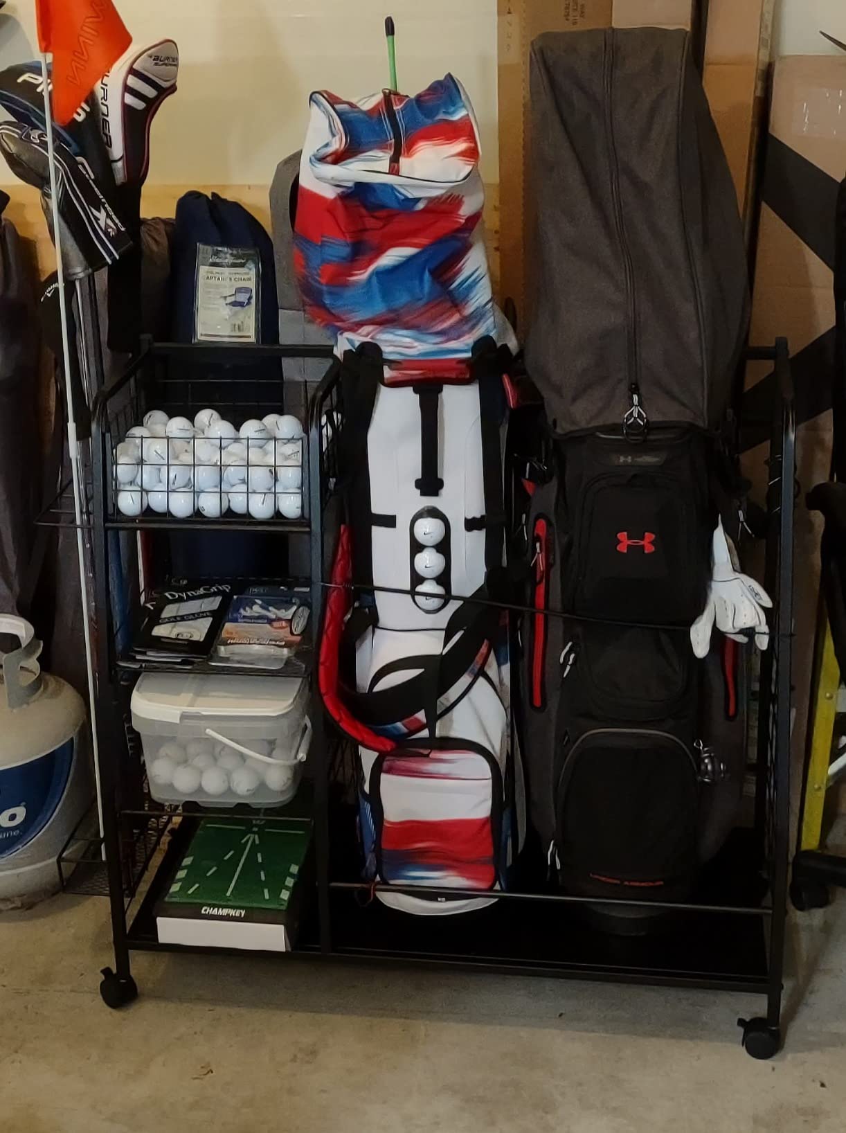 23/mo Finance Staransun Golf Bag Storage Rack for Garage Double