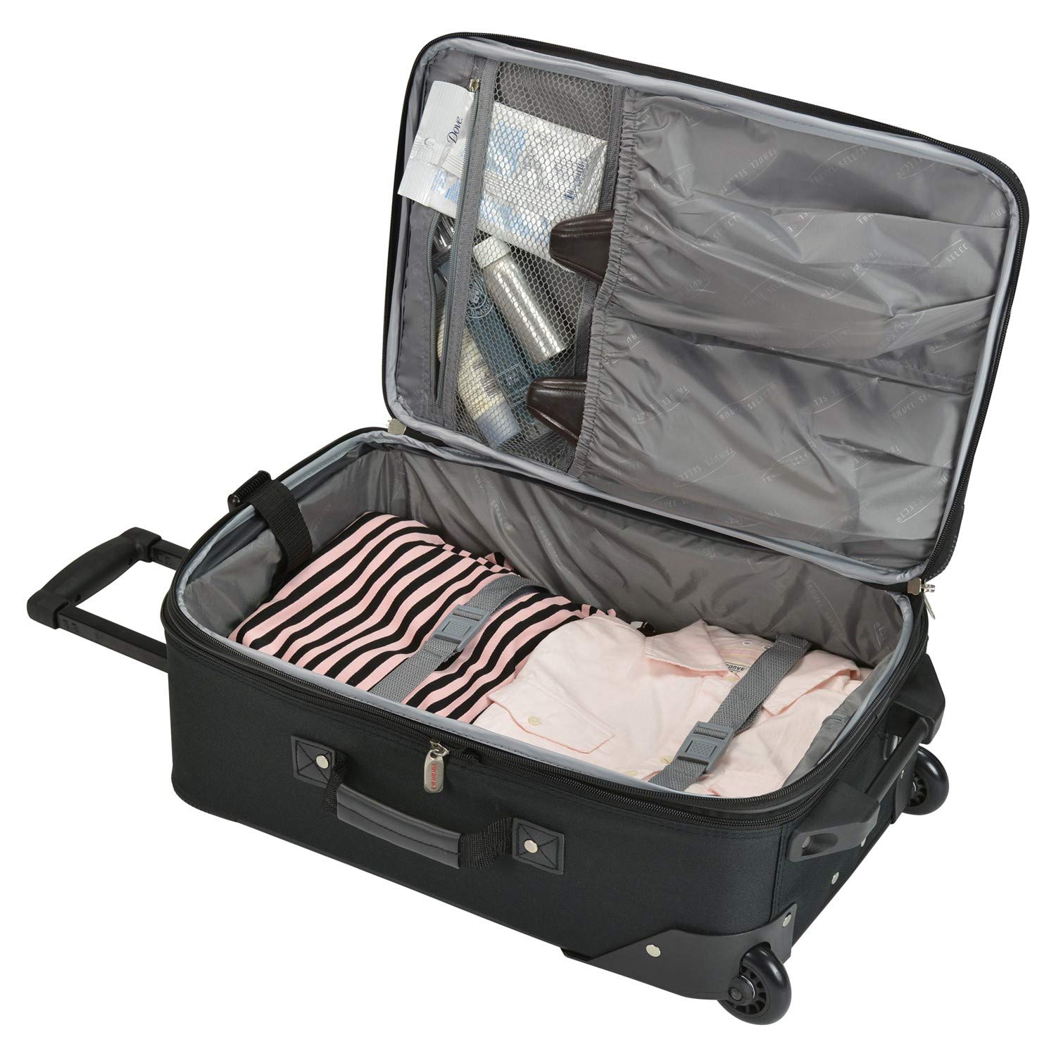 Travel Select Amsterdam Expandable Rolling Upright Luggage, Gray, 2-Piece Set