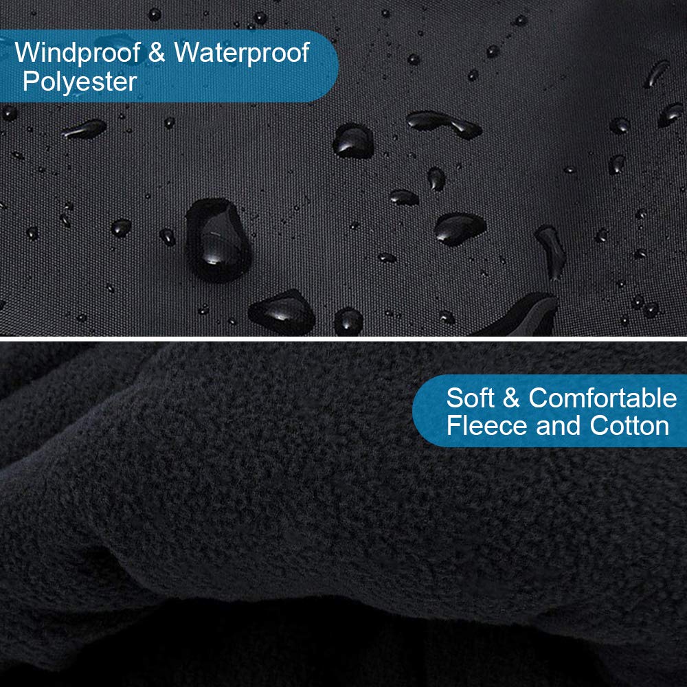 Guantes de Silla de Paseo, Guantes para Cochecito de Bebé Manoplas Guantes de Forro Polar Impermeable Carro Bebe Invierno Manoplas para Cochecito, Negro