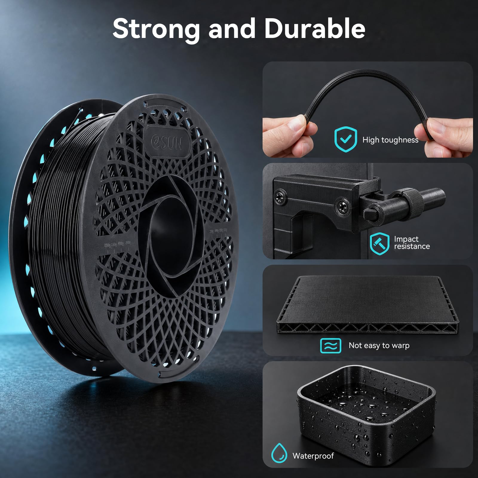 eSUN PETG Filament - Black 1KG -3 eSUN PETG Filament - Black 1KG -3