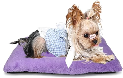 Cama extra pequeña para perros para jaulas, 18 camas para mascotas de interior de felpa súper suave para perros, cachorros, gatos y conejos, color