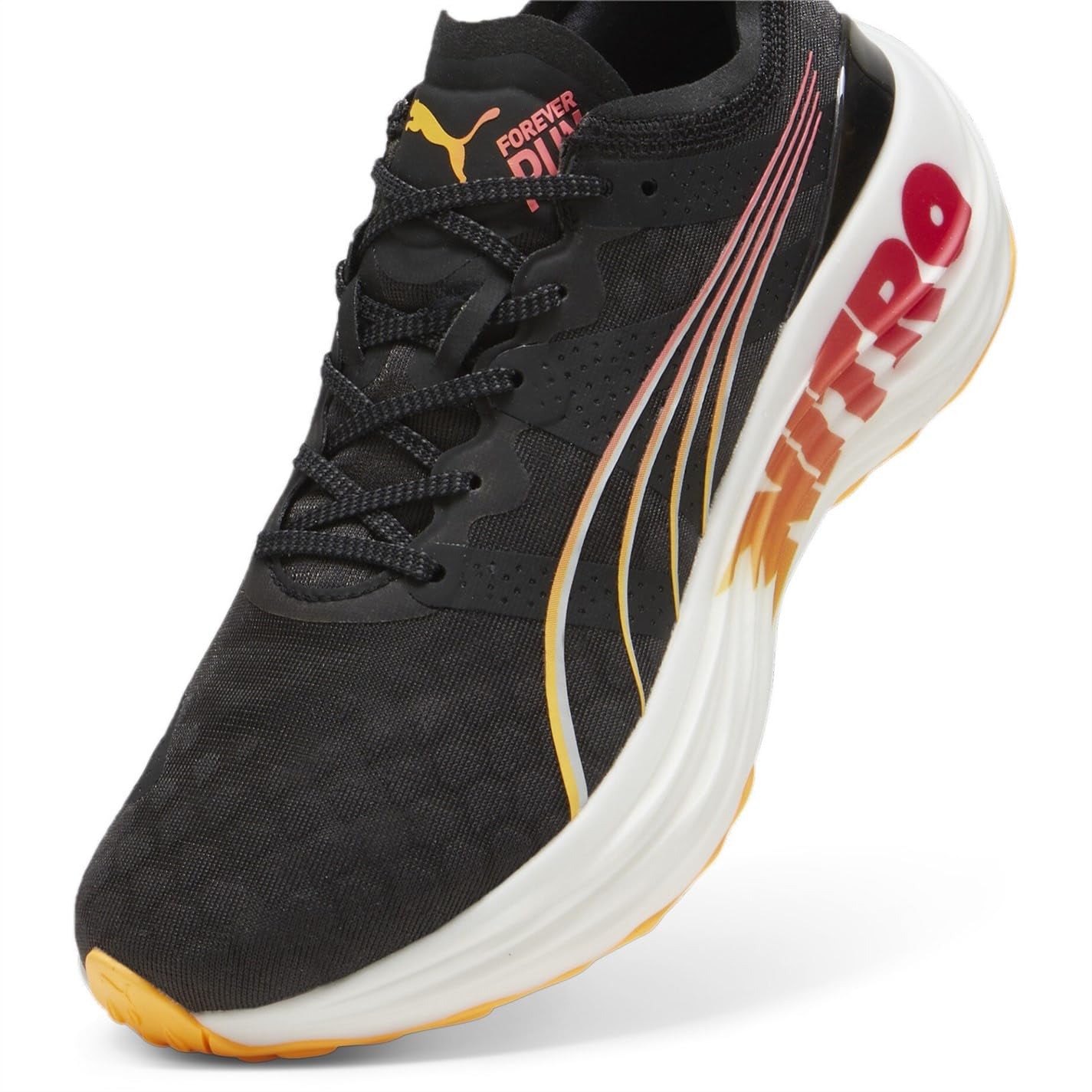 PUMA Chaussures de Running Noires/Oranges Femme Foreverrun