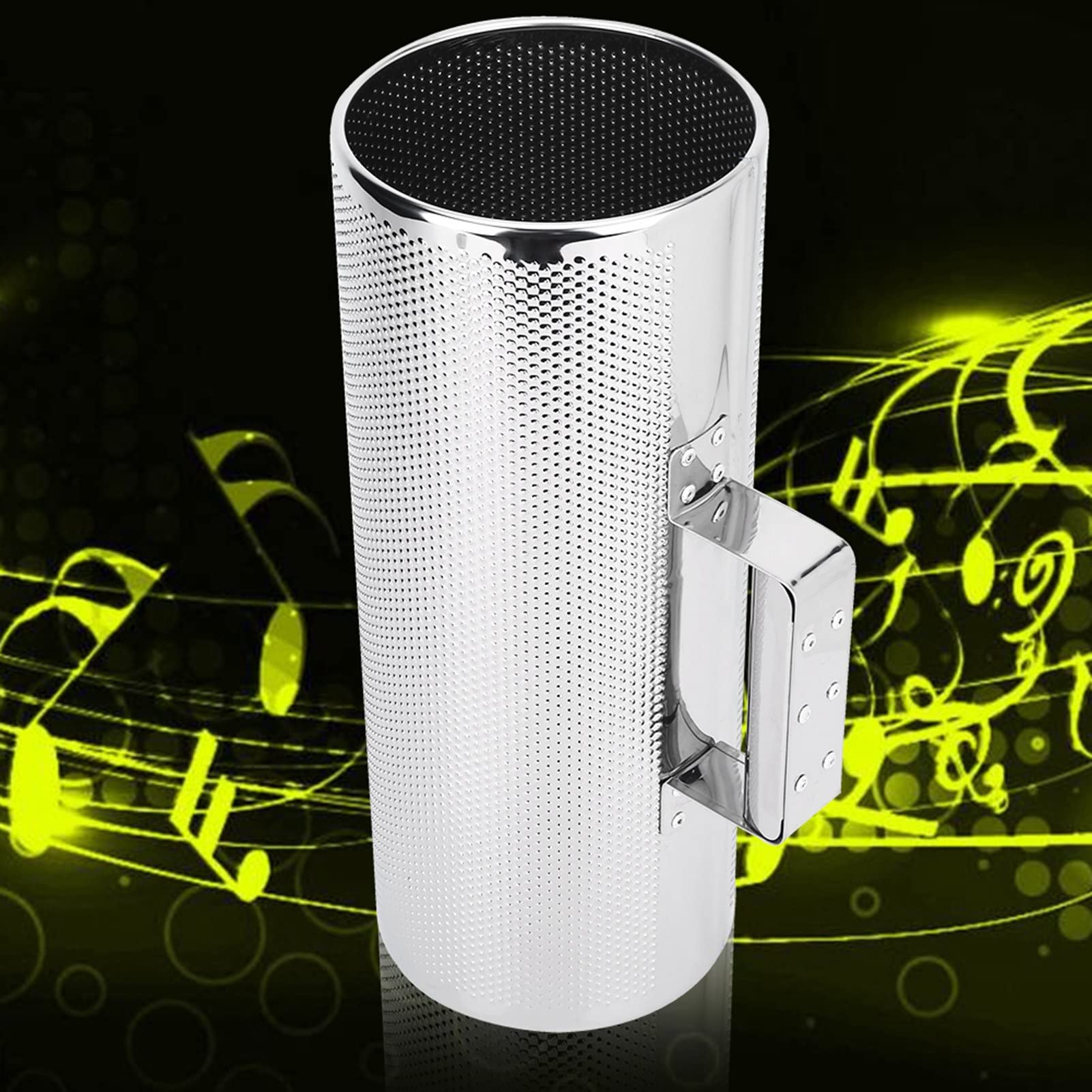 Oumefar Strumento a Percussione Professionale in Acciaio Inossidabile Guiro in Metallo con Raschietto Toni Luminosi Facile da Trasportare