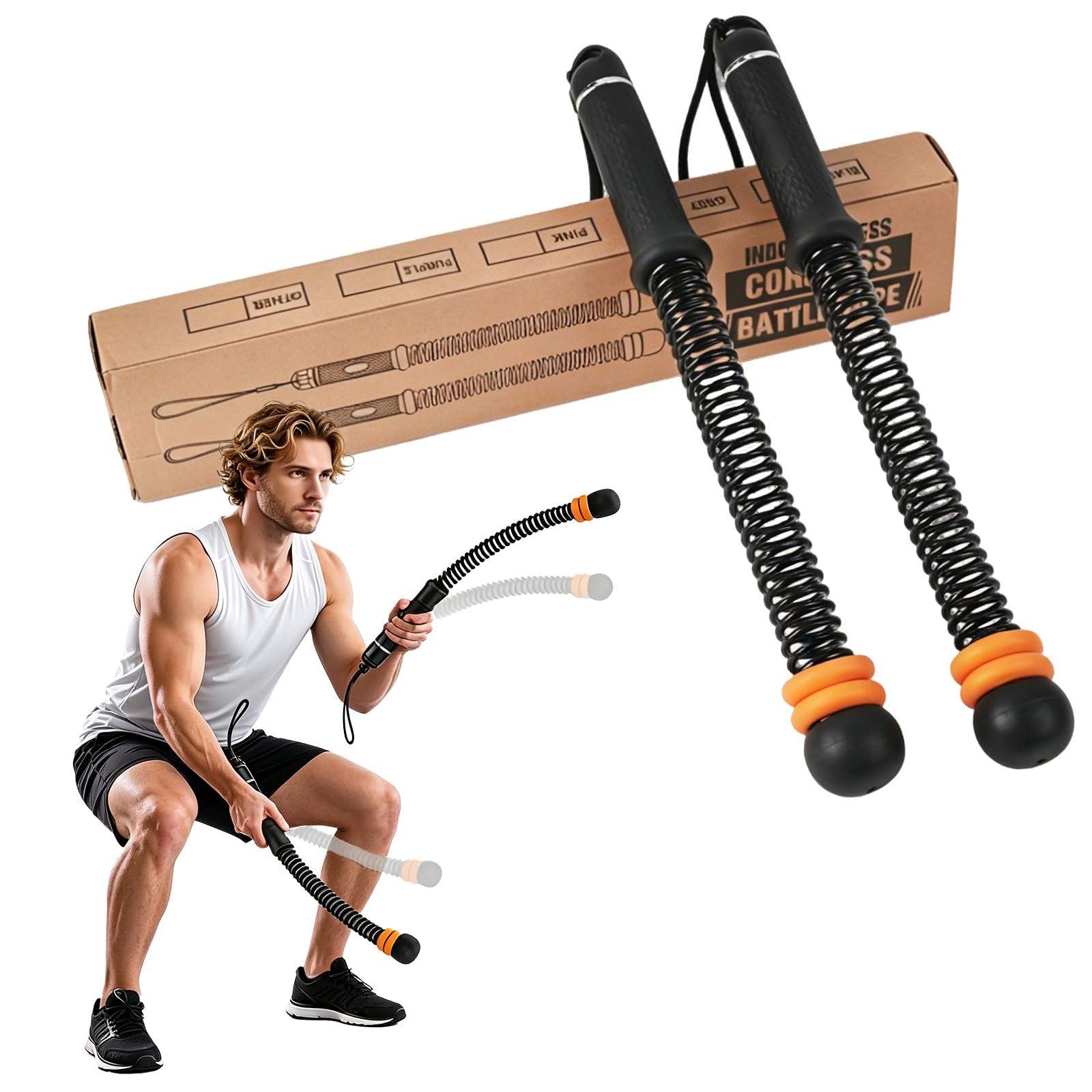 Seillose Kampfseile für Heim-Fitnessstudio mit rutschfesten Griffen