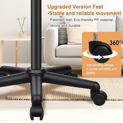 Miniatura 38 de Bandeja de salón con ruedas,Carrito de belleza con ruedas ajustable en altura,Equipo profesional de salón para peluquería/Spa/uso doméstico Negro