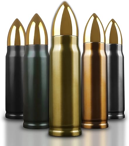 Miniatura 3 de Goetland Botella de agua de acero inoxidable 304 de 16 onzas, vaso con aislamiento al vacío, taza de viaje, sin logotipo, cobre oscuro