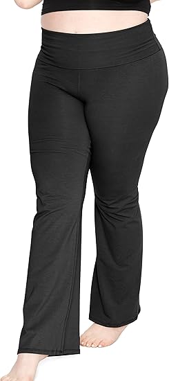 Stretch is Comfort Women’s Foldover Plus Size Yoga Pants — XL–7X