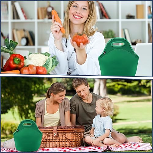 Miniatura 7 de LOVAC Bolsa de almuerzo de neopreno, bolsa de almuerzo con aislamiento grueso - Bolsa de almuerzo duradera e impermeable con cremallera para viajes