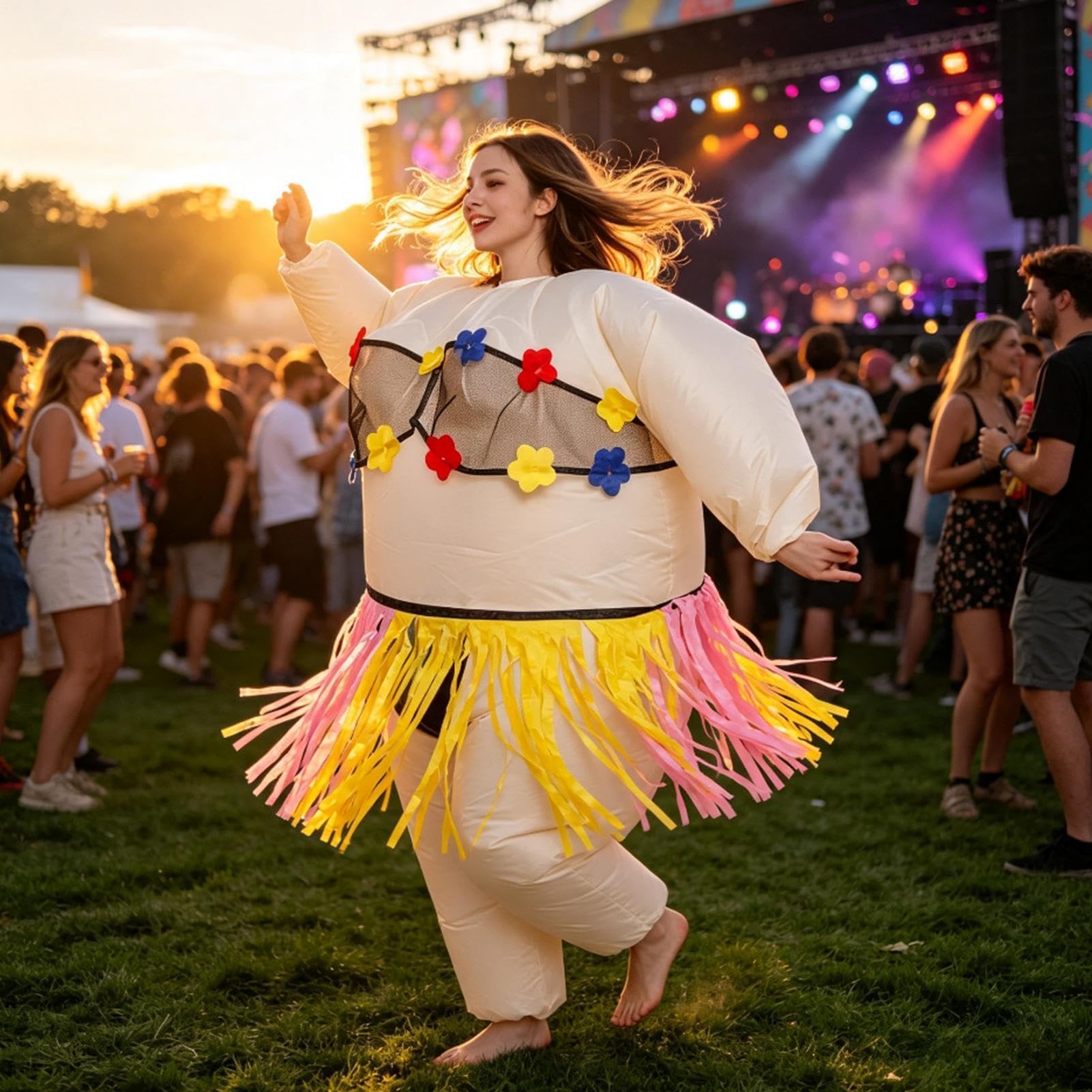 Generisch Aufblasbare Ballettkostüme Leichtes Hawaii-Outfit Verkleidungsset | Halloween-Aufblaskostüm Für Feiertagsfeiern, Halloween, Weihnachten, Partys, Zusammenkünfte und Theateraufführungen
