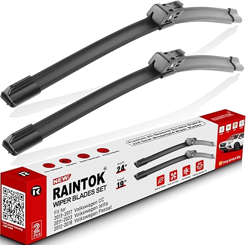 Escobillas Limpiaparabrisas de Repuesto de 24" 19" para Volkswagen VW Jetta 2011-2019 Passat 2012-2018 CC 2013-2017 Calidad Original de Fábrica