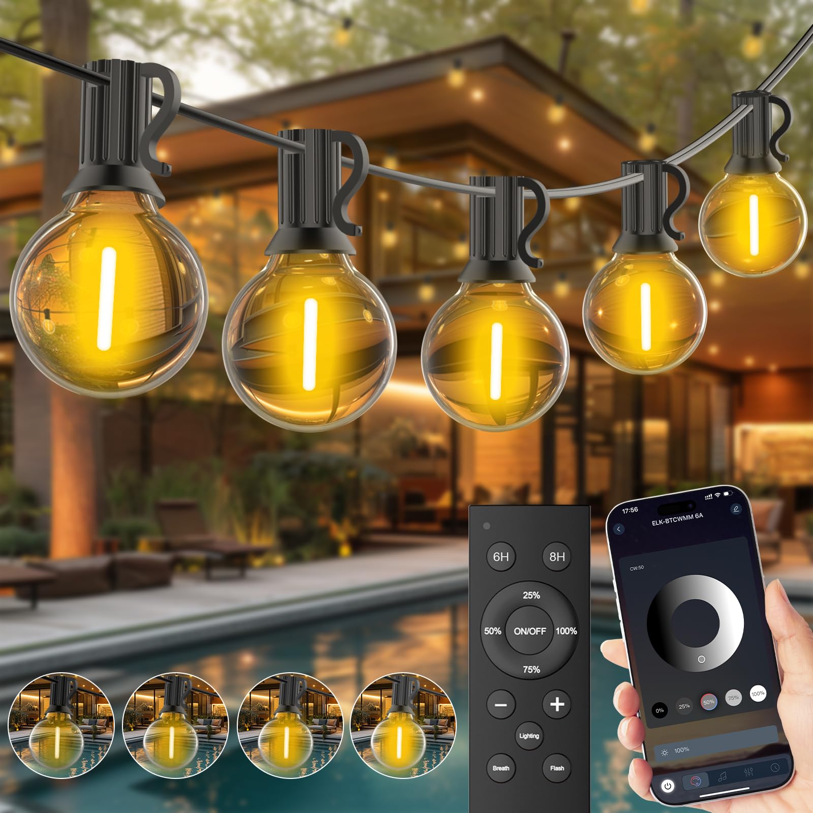 100FT Smart String Lights with Timer