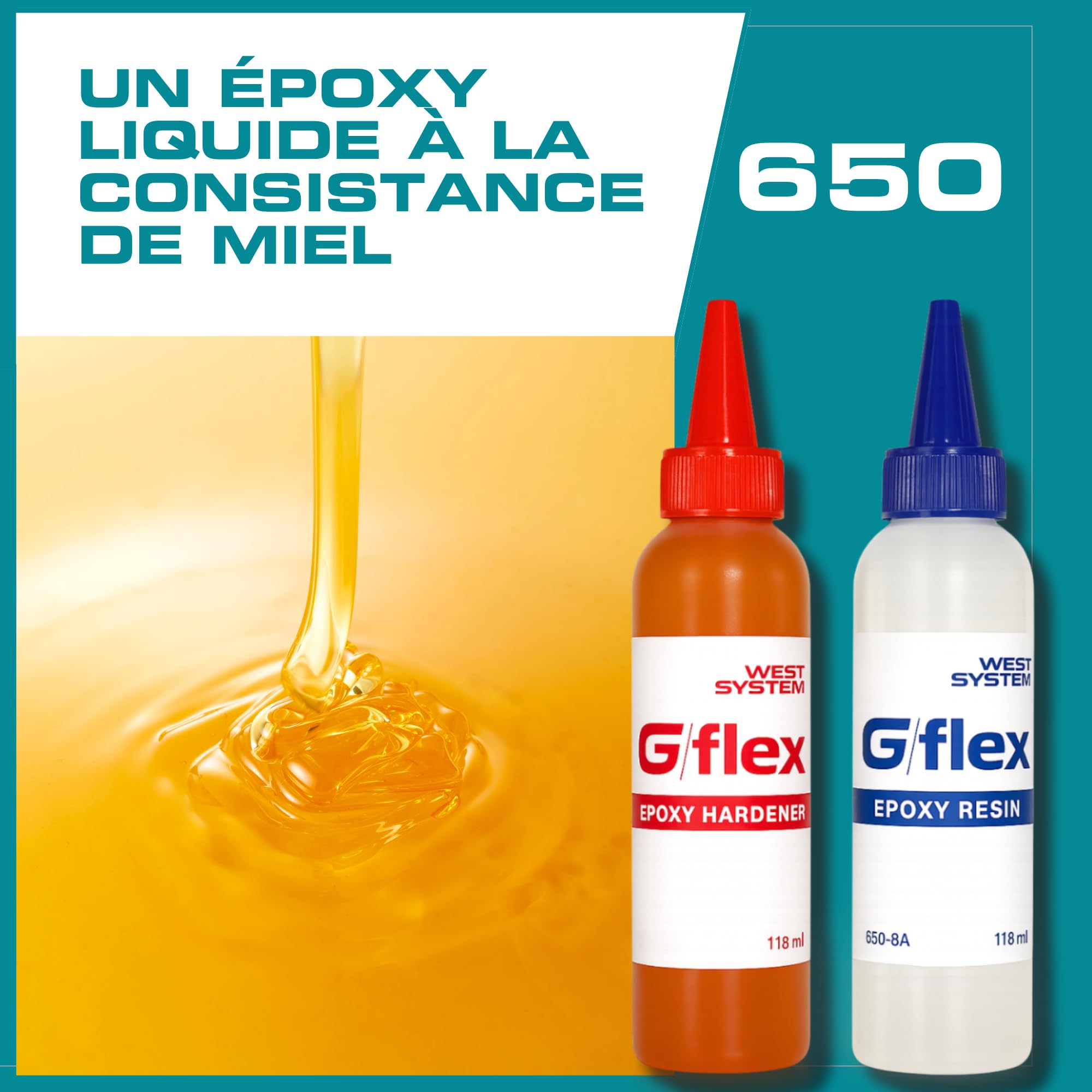 WEST SYSTEM G/flex 650-8 Colle Époxy Bi-composant pour Plastique, Métal, Bois - Résine Epoxy pour Plastique Ultra-résistante Adhésif similaire Marine DIY - Pack de Colle Époxy