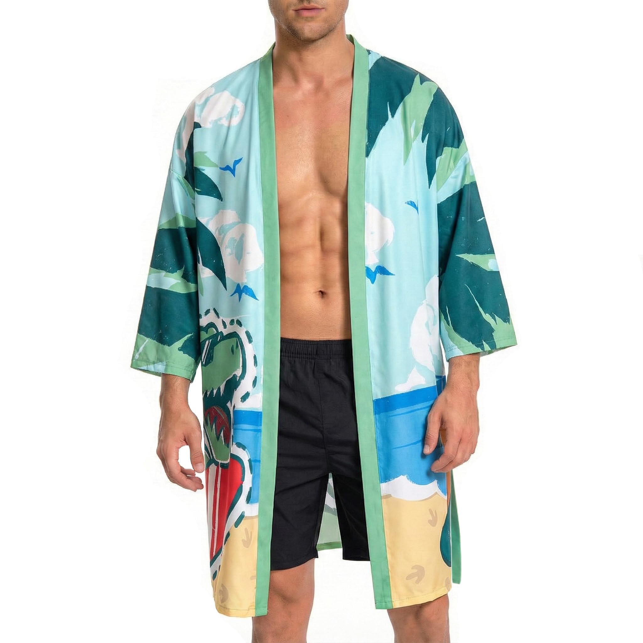 OLAOLA Accappatoio Uomo Leggero Kimono Accappatoio Comodo Lungo Morbido Microfibra Accappatoio Uomo e Donna Unisex Asciugatura Rapida Accappatoio
