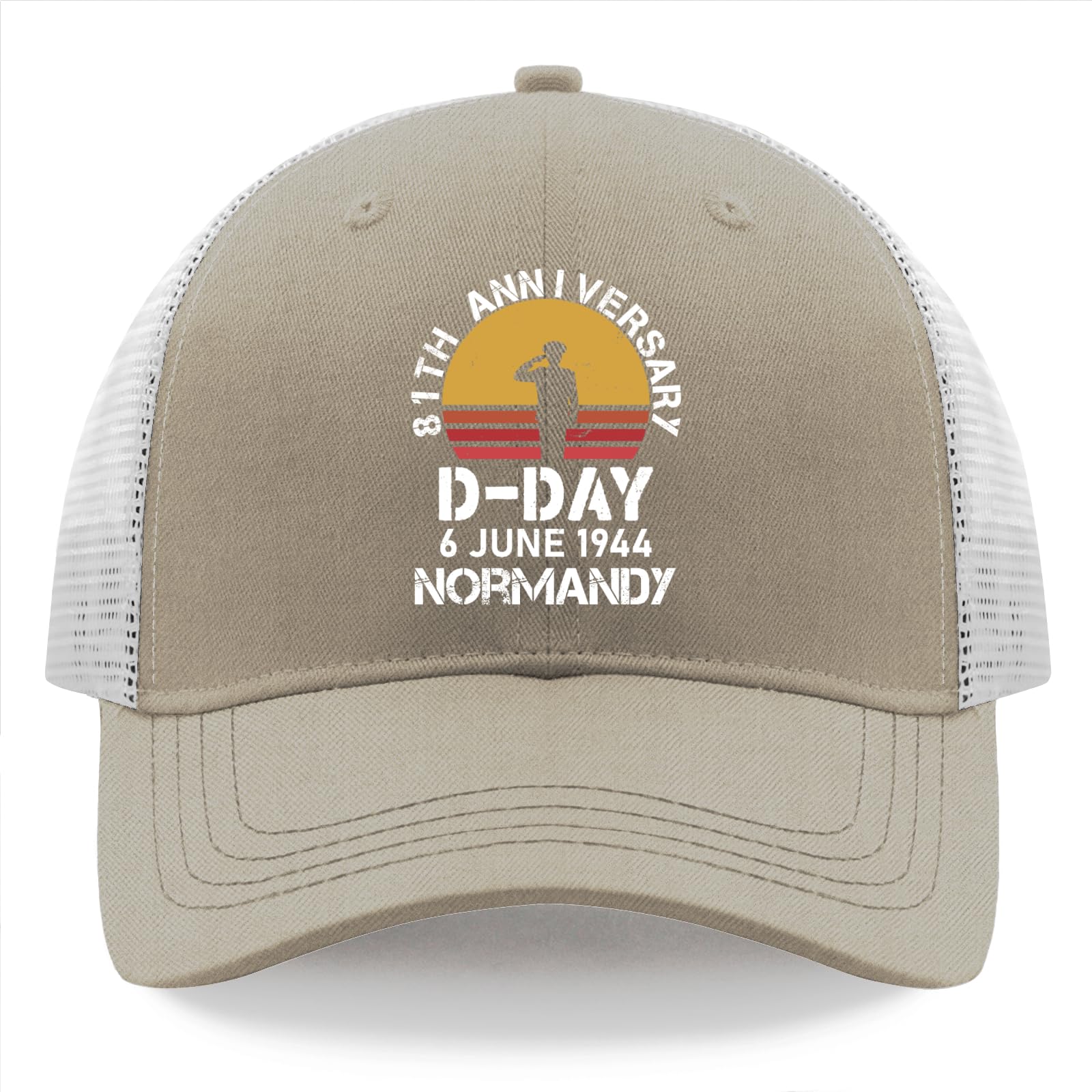1944 D-Day 2025 81th Anniversary Normandy Hats Cycling Caps for Dad Apricot