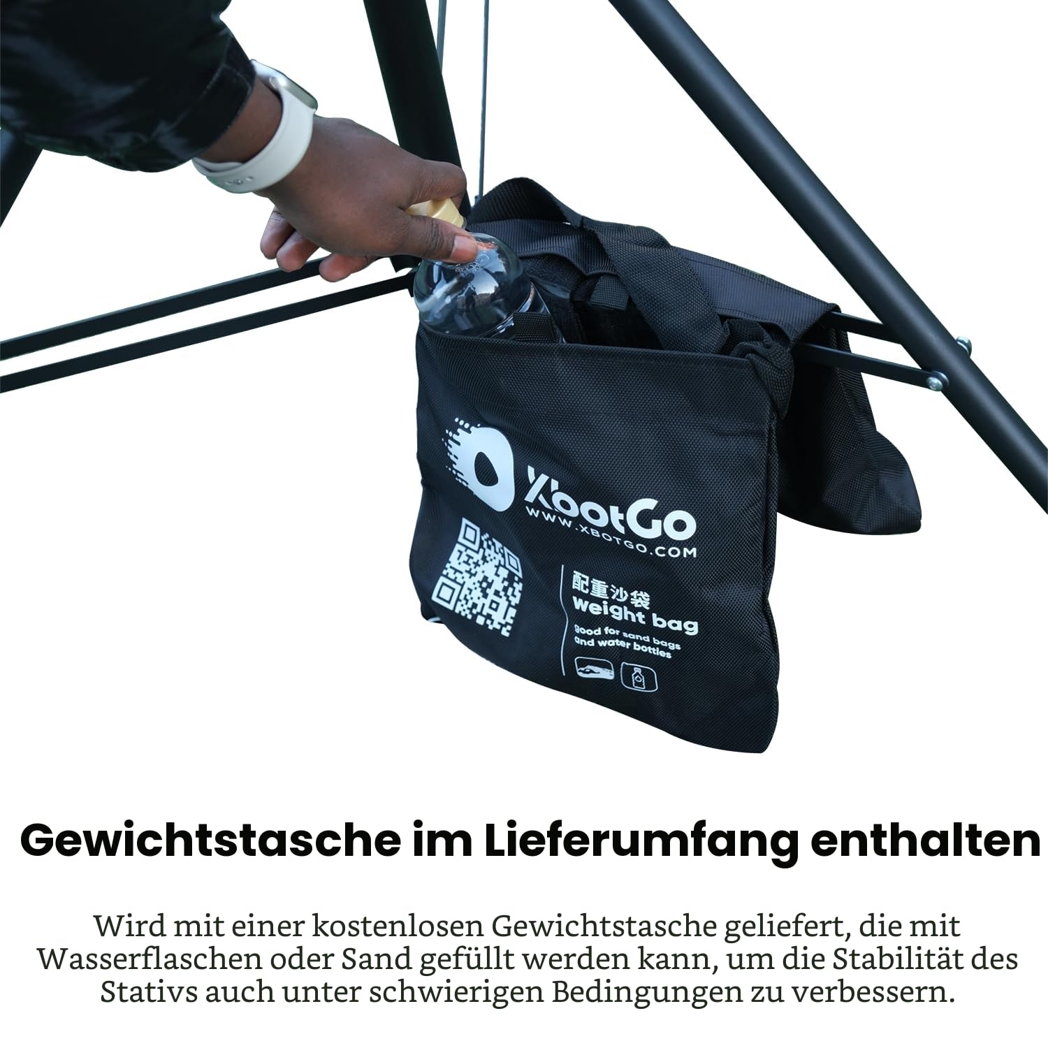 XbotGo Update T4 Stativ für Fußball-/Basketball-Aufnahmen, Bis zu 4 Meter Höhe, Mit Schnellwechselplatte, Tragetasche, Windbeständig, 1/4” Schraube Kompatibel mit den meisten DSLR-Kameras