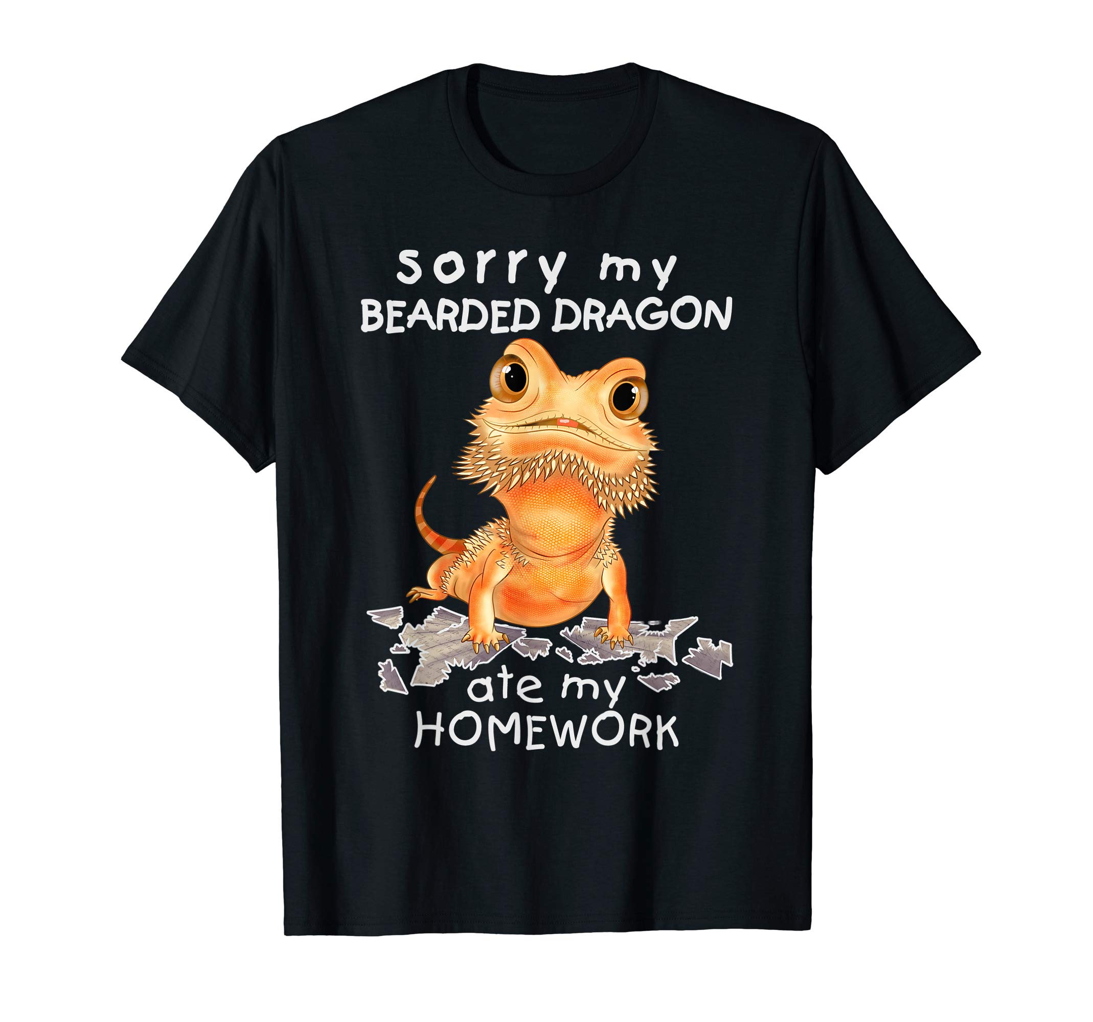 Funny Herpetologist Reptile Tees CoFunny Bearded Dragon Cute Lizard Beardie Ate My Homework T-ShirtOEKO-TEX STANDARD 100