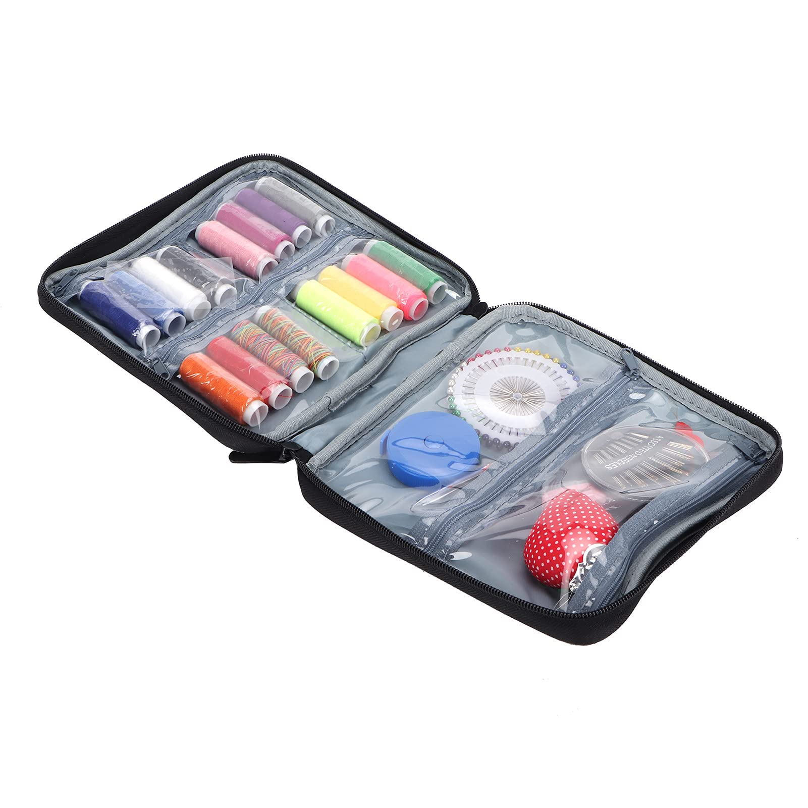PYUDKLSMN Mini kit de costura portátil, juego de arreglos de ropa de emergencia, suministros de costura DIY con tijeras, agujas de hilo, accesorios completos de costura para el hogar para