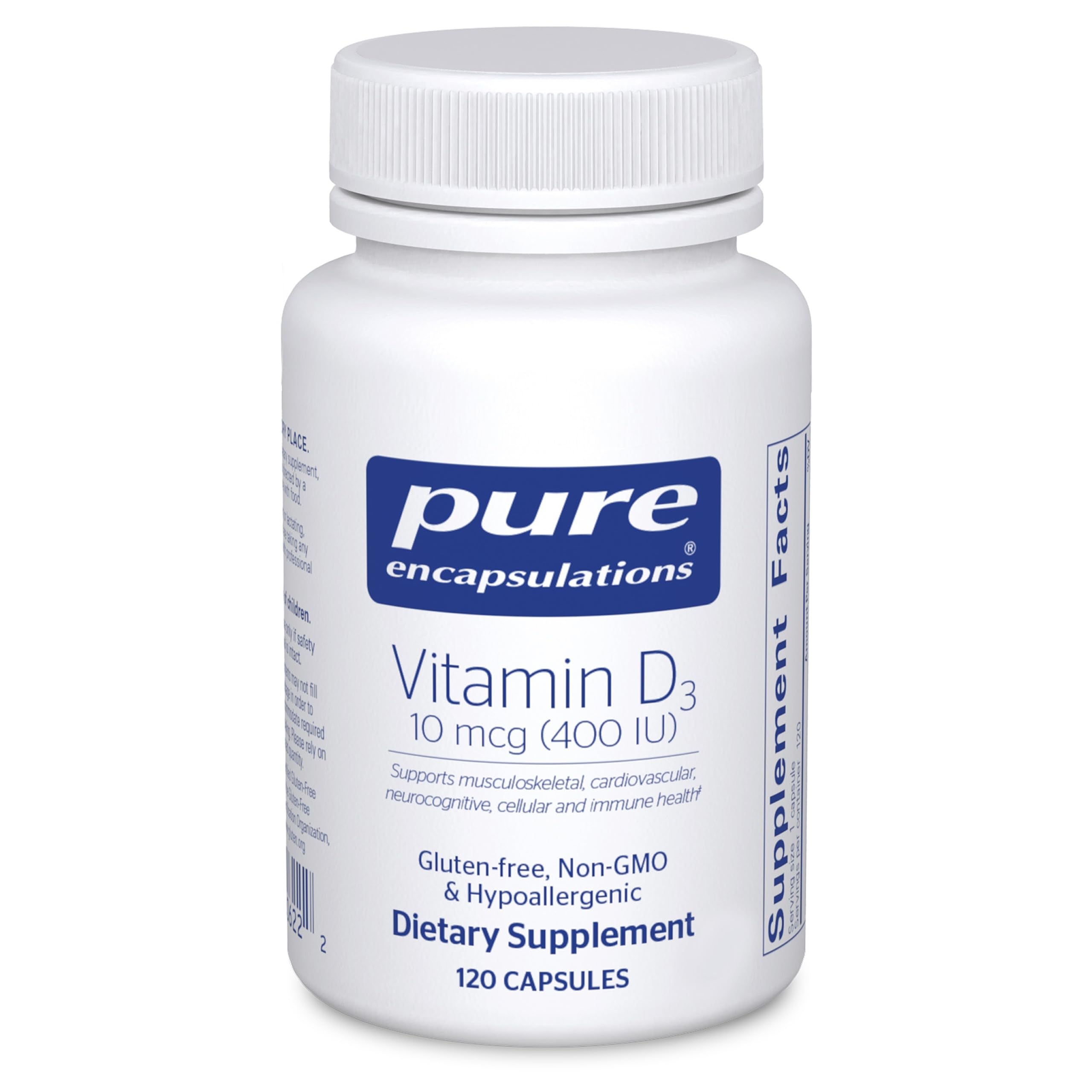 Pure EncapsulationsVitamin D3 25 mcg (1,000 IU) - Supplement to Support Bone, Joint, Breast, Heart, Colon & Immune Health - with Premium Vitamin D - 120 Capsules