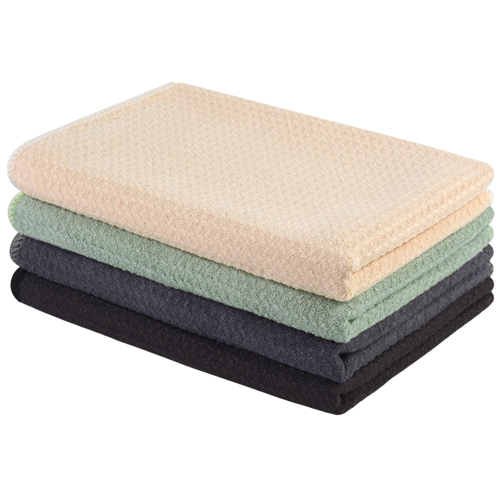 VIVOTE Microfibre Tea Towels, Barista Cloths, Absorbent & Quick-Dry Waffle Weave Dishcloth, Durable Kitchen Towels, Multi-Purpose Tea Towel 4 Pieces 40x60cm (Sage Green, Beige, Grey,Brown — image 1