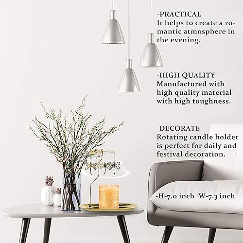 Miniatura 3 de Portavelas giratorio, diseño escandinavo, diseño escandinavo, diseño de libélula dorada, diseño escandinavo, decoración del hogar, diseño de dragón