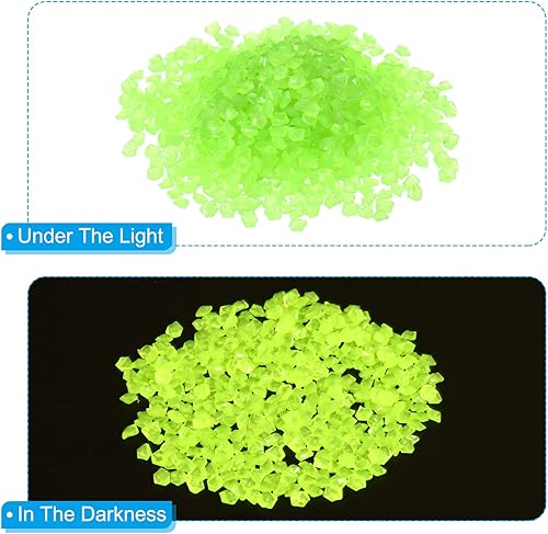 Miniatura 4 de MECCANIXITY 5000 piedras brillantes de 3 a 0.197in, decoración de piedras luminosas en la oscuridad, decoración de bricolaje verde decorativo para