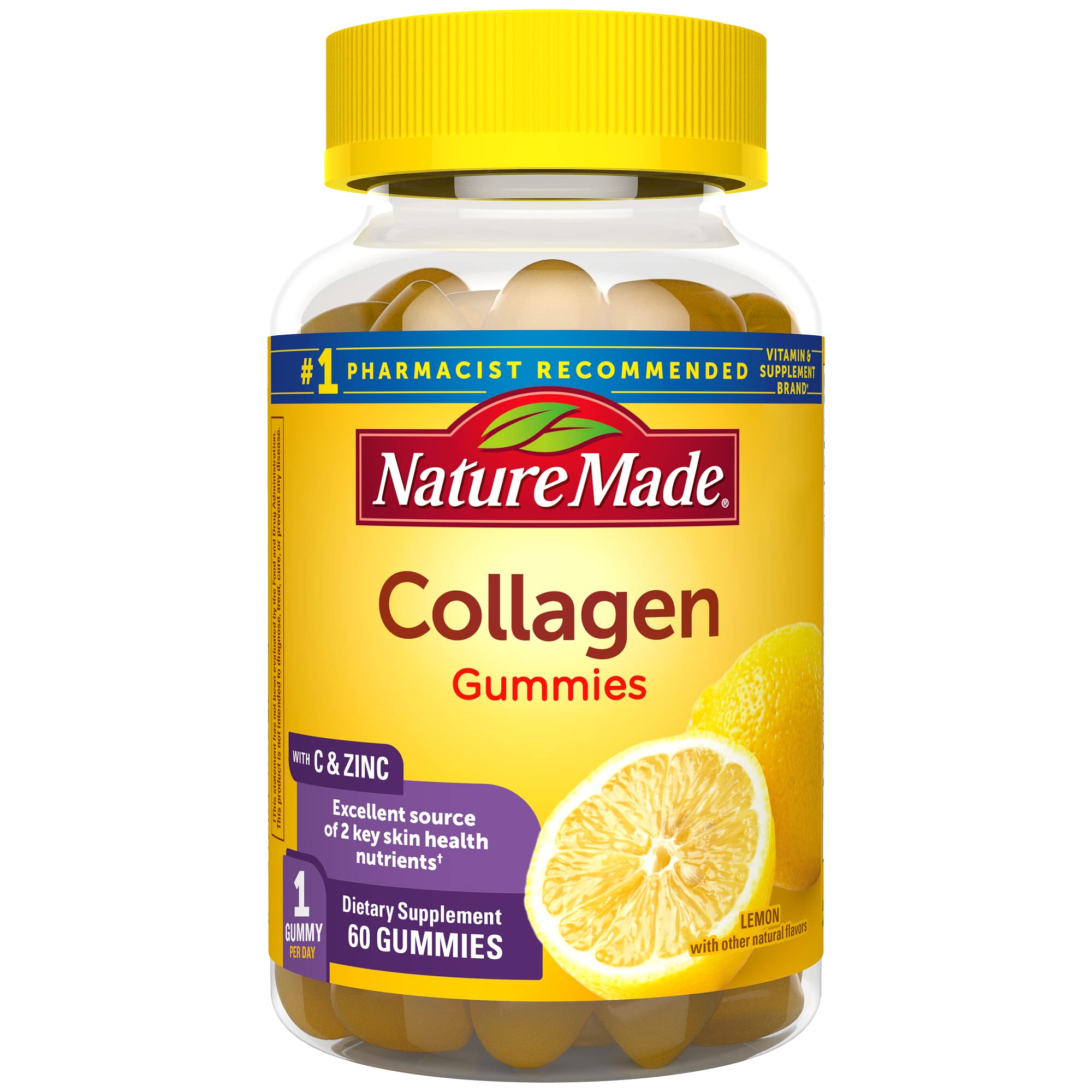 Nature Made Collagen Gummies, 100mg Hydrolyzed Collagen, Helps Support