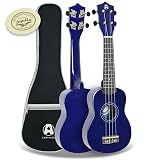 A-Star Ukulele sopranowe dla początkujących w kolorze niebieskim ze strunami Premium Aquila, bezpłatna wyściełana torba
