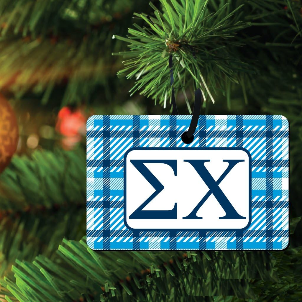 VictoryStore Holiday Ornaments: Sigma Chi Ornaments Set of 3, 1 Round, 1 Rectangle and 1 Tapered