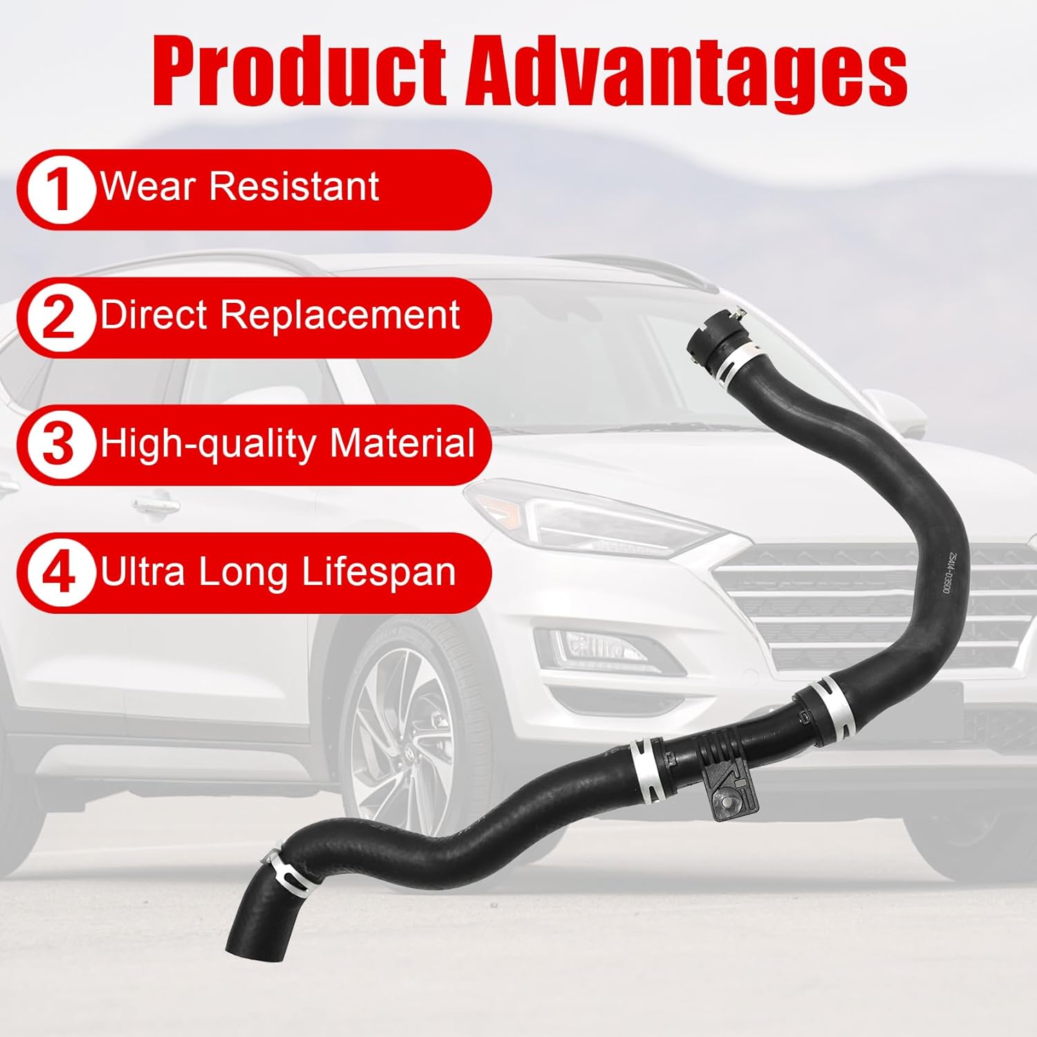 FZJDSD 1 PC Upper Radiator Hose Compatible with Hyundai Tucson 2.0L 2016 2017 2018 2019 2020 Replace 25414D3500