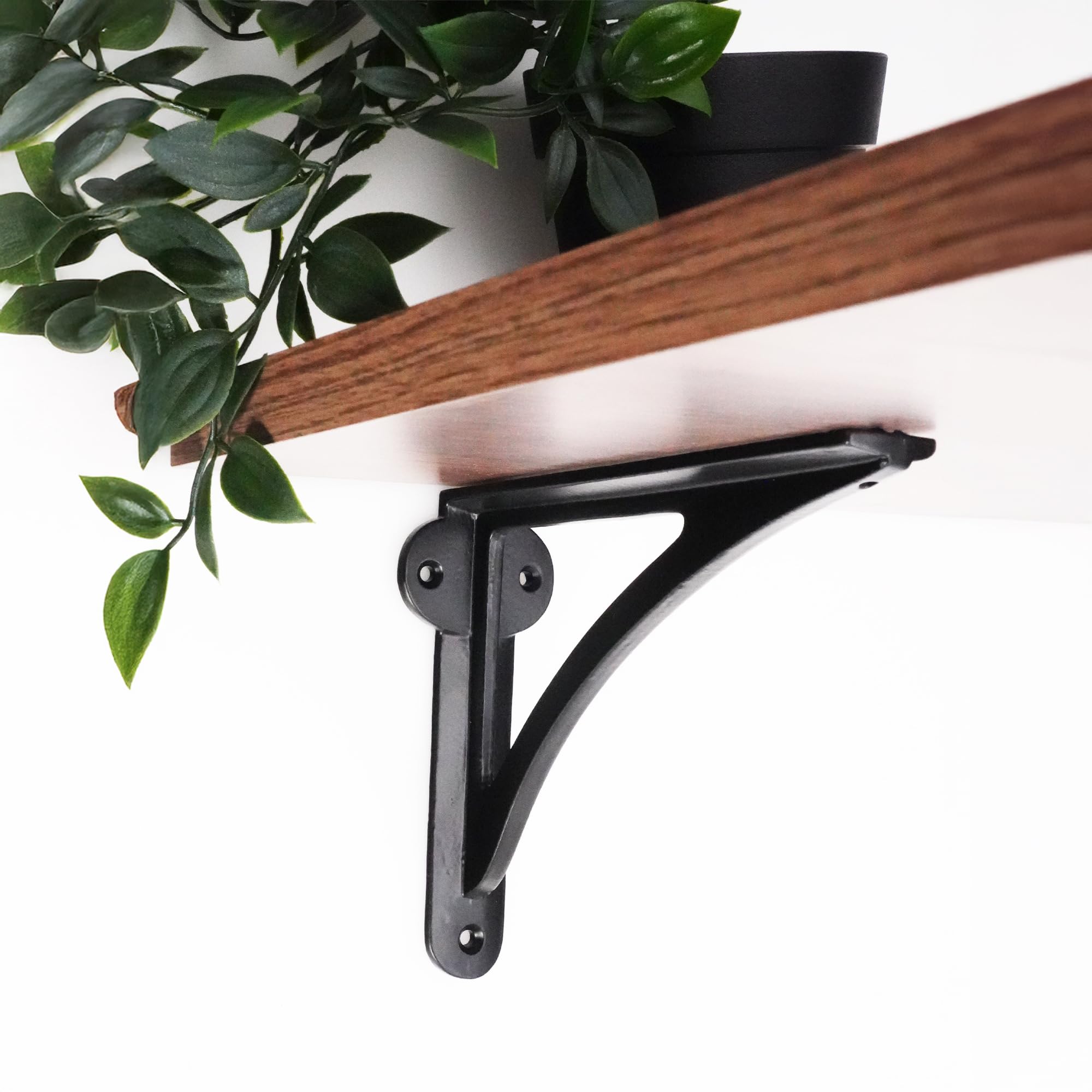 Oakcrafts Victorian Ironbridge Shelf Brackets Black - Pair of Brackets 150mm x 125mm