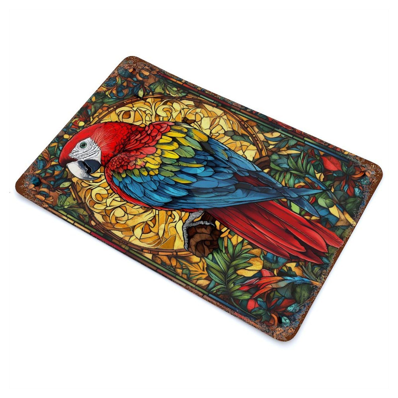 Parrot Decorative Tin Sign 11.8"x7.9", for Bistro, Counter And Cafe Decor, Retro Wall Decor