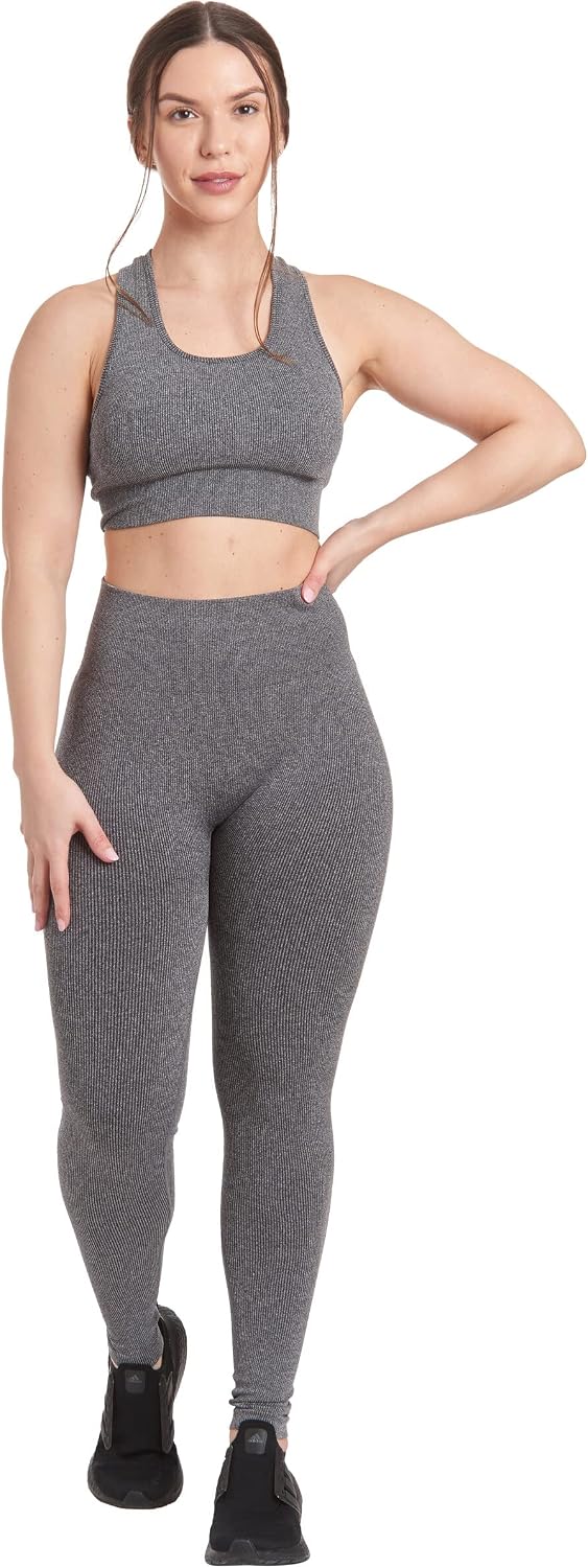 MAXXIM Workout Sets 2 Piece Women's Seamless Sports Bra High Waisted Leggings Outfits for Yoga Running Gym Exercise