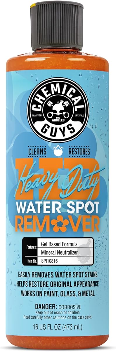 Chemical Guys Heavy Duty Water Spot Remover Gel for Paint, Glass, and Metal - Safely Removes Mineral Stains and Water Marks from Cars, Trucks, Motorcycles, RVs, and More - 16 oz