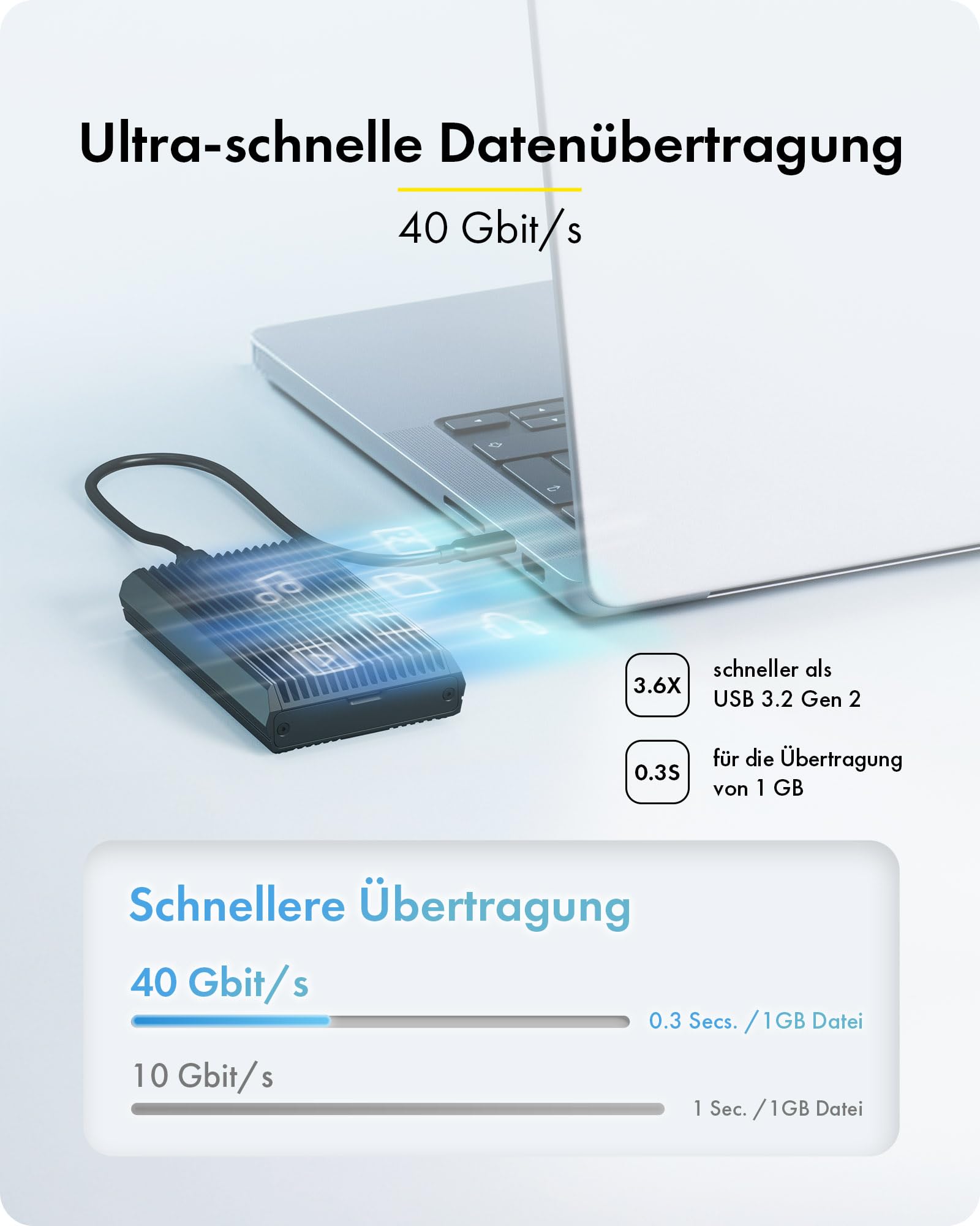 ICY BOX M.2 NVMe Obudowa USB4 (40 GB/s), aluminium, beznarzędziowa instalacja, chłodzenie termiczne, kompatybilny z Windows i macOS, IB-1920M-C42