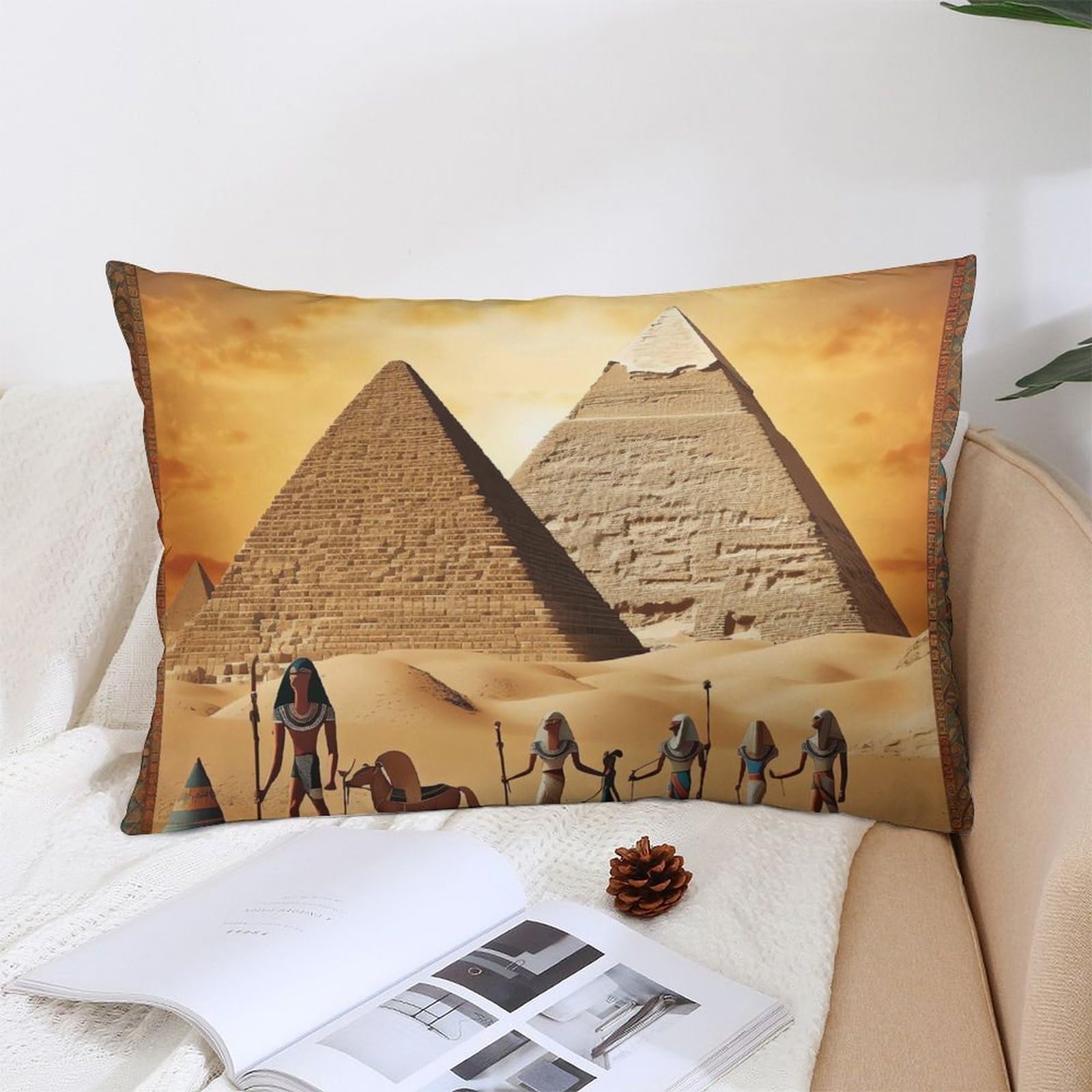 NTVOWPZO Decoration Throw Pillow Covers 12 "x20 Pillowcases Covers Ancient Egypt Soft Pillowcases Modern Farmhouse Home Decor Sofa Cushions Covers for Couch Bed Living Room