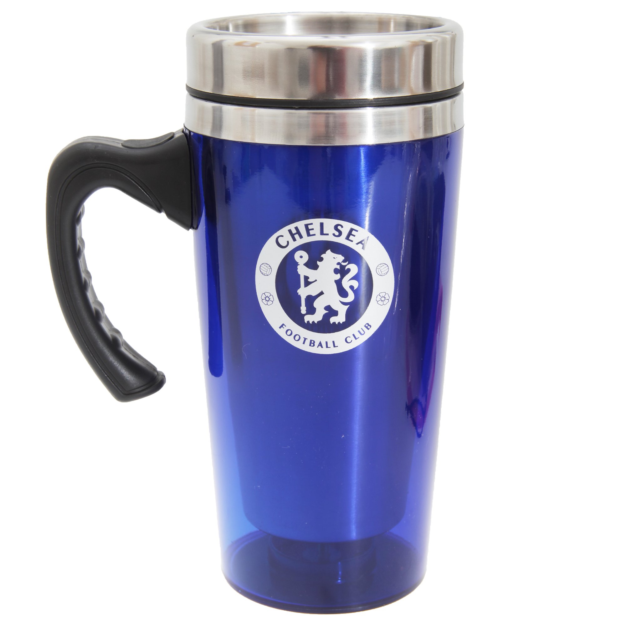 Chelsea FC Official Aluminium Football Crest Travel Mug (One Size) (Blue)