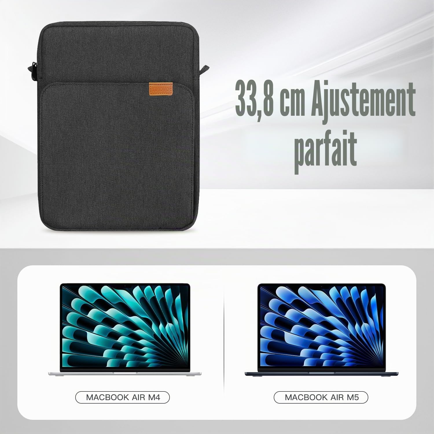 TiMOVO Housse pour Ordinateur Portable 13" pour MacBook Neo/Air 2026, Gris | Compatible avec Neo A3404 (A18 Pro) et Air A3449/A3240 (M5/M4), avec Poignée et Bandoulière Amovible, Sac de Transport