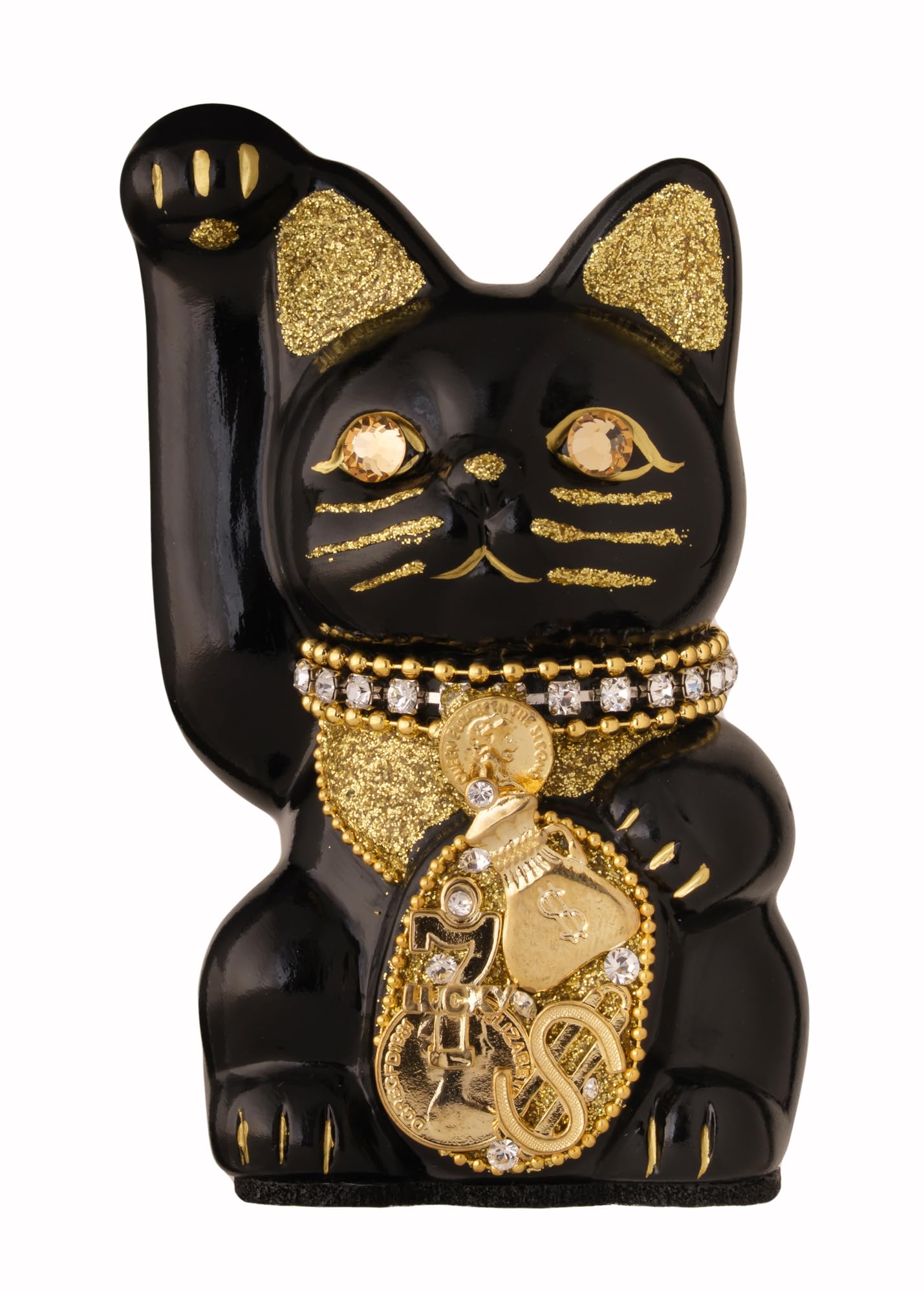 Amazon.co.jp: ご縁猫 ミリオネアキャット(S-SIZE 黒 Black）右手あげ