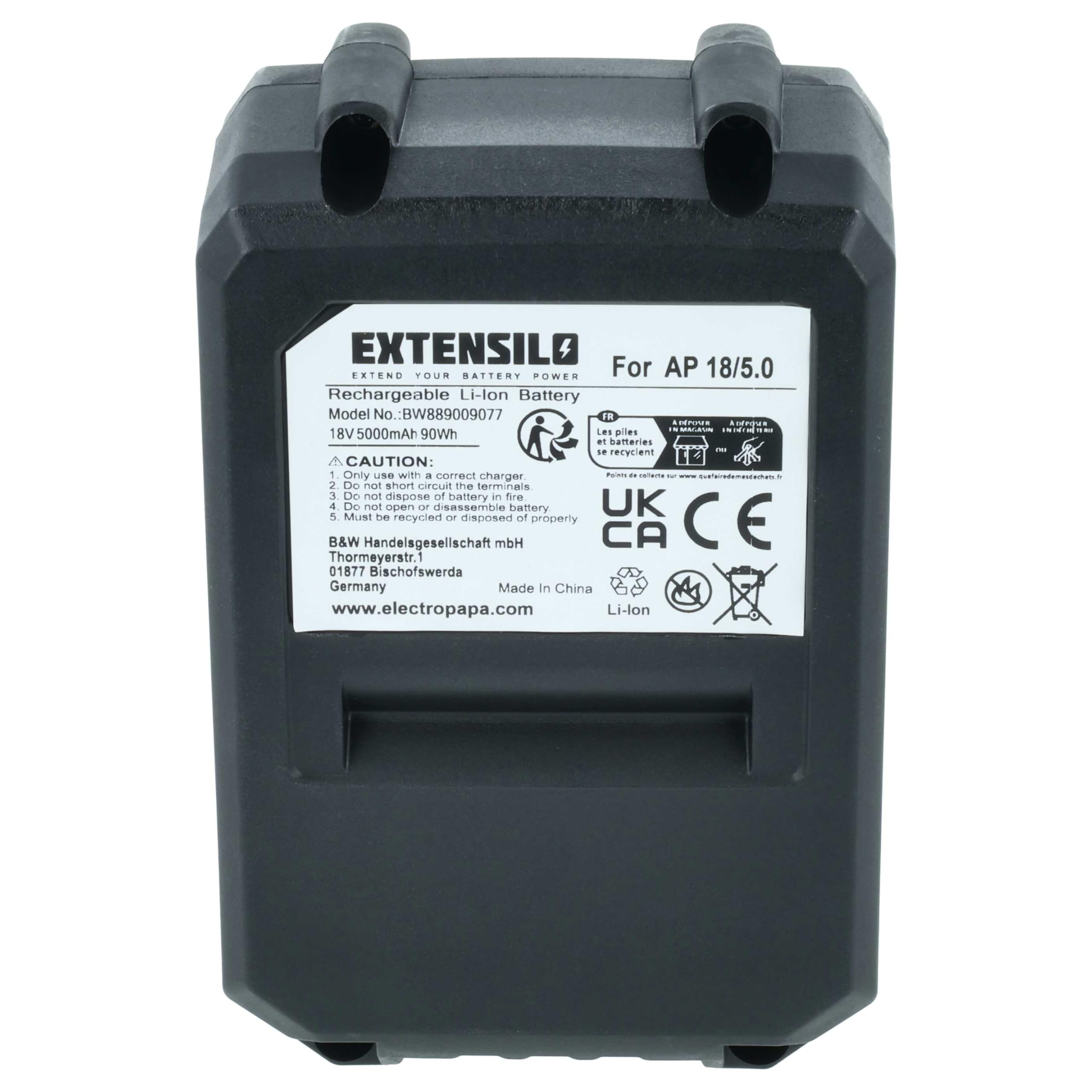 2x batteria compatibile con Flex Lithium Power 18V utensile (5000 mAh, Li-Ion, 18 V)