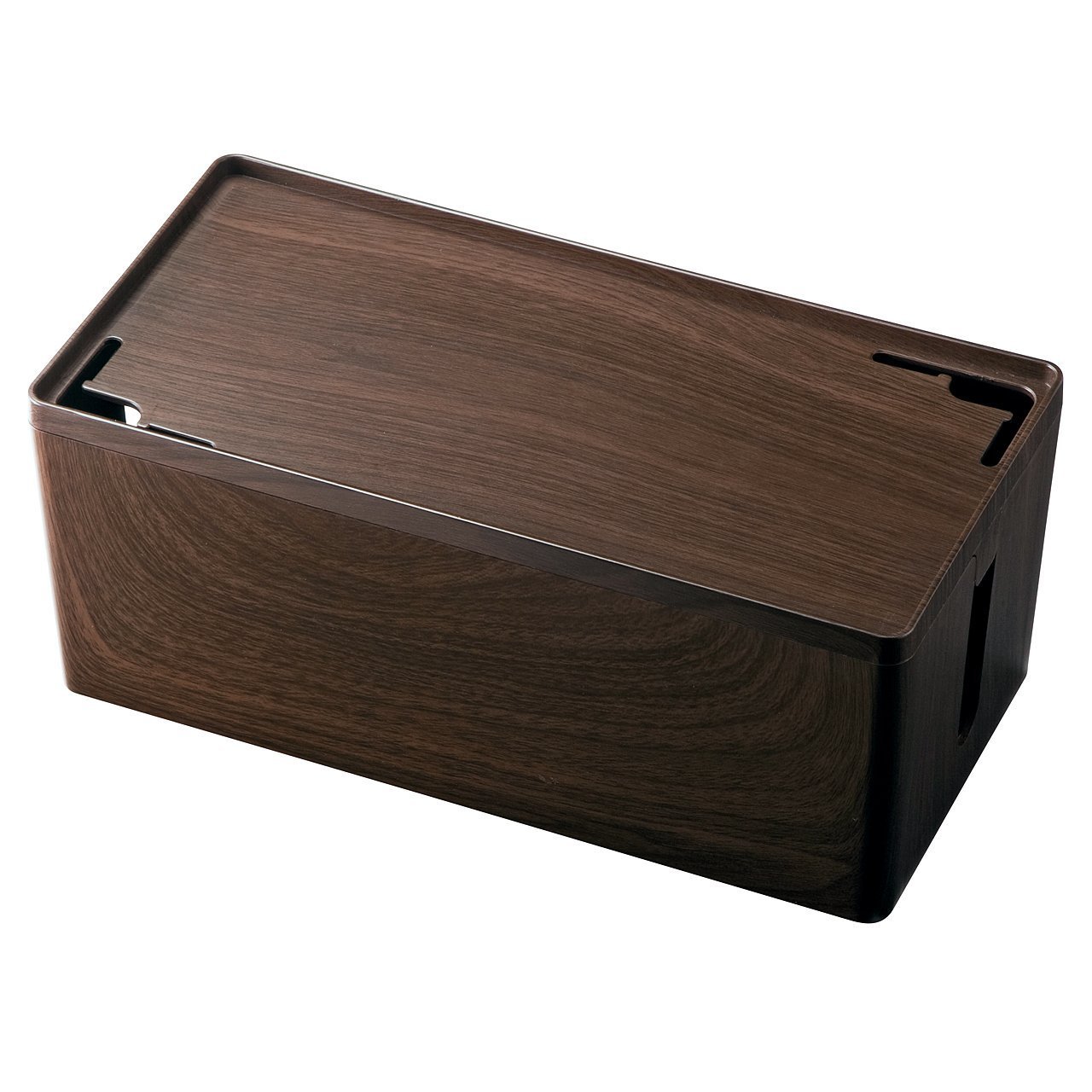 サンワダイレクト ケーブルボックス iPhone スマートフォン 設置 ケーブル収納ボックス 木目柄 200-CB001M