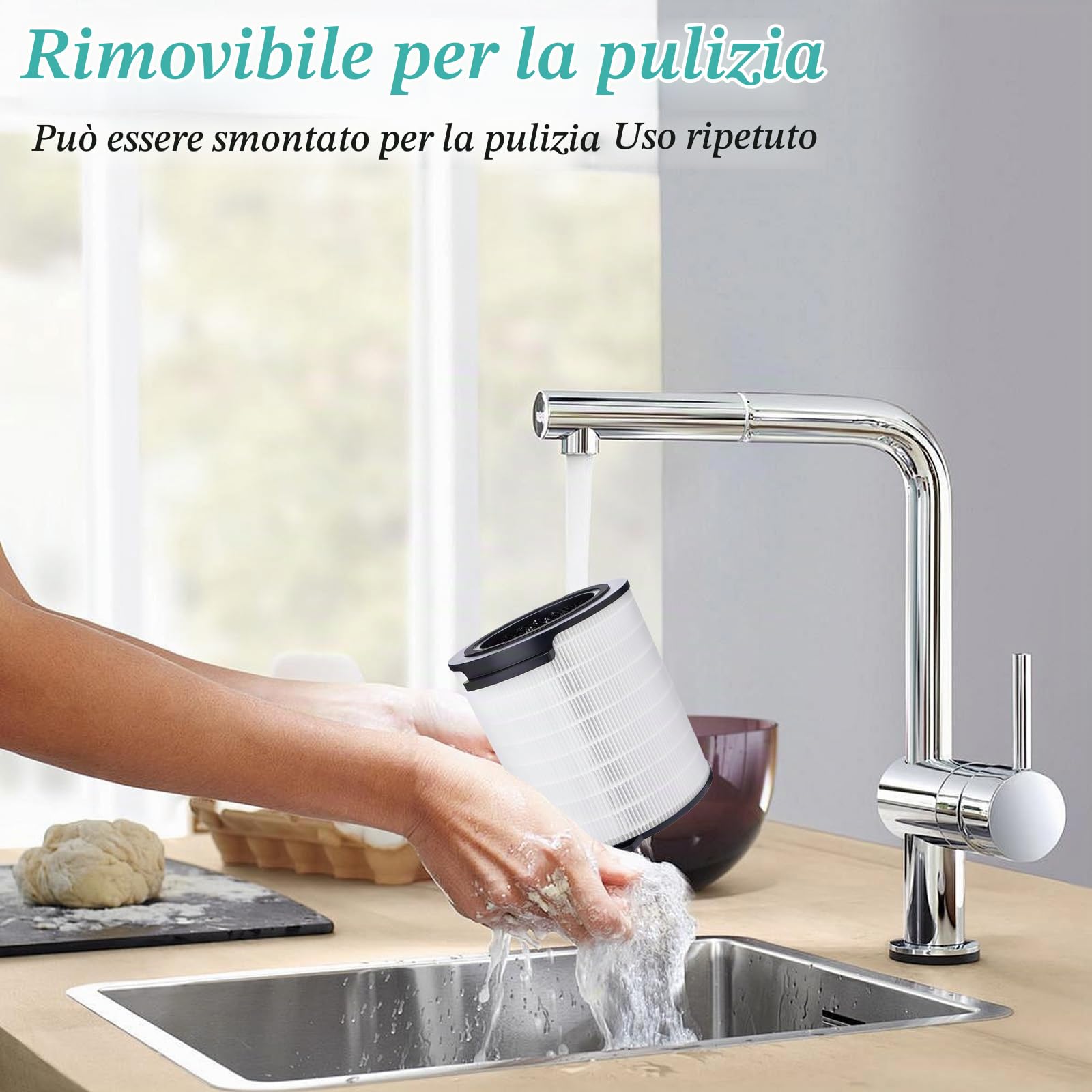 FY1700 - Filtro di ricambio per purificatore d'aria Philips AC1715 AC1711 10 Series 1000i, filtro HEPA 3 in 1, filtro ai carboni attivi e prefiltro di ricambio FY1700/30 (1 pezzo)