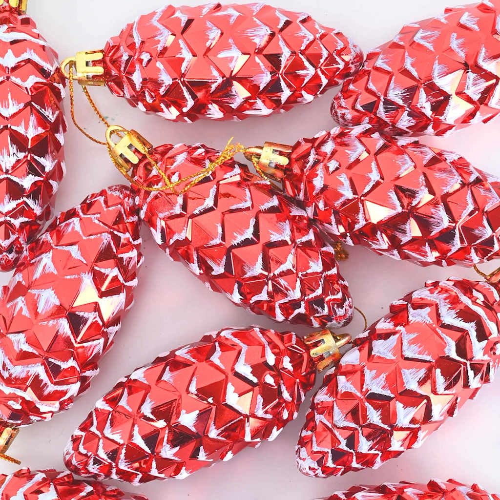 Piñas de abeto de Navidad de plástico, 40 unidades, 4 x 9 cm, colgante para árbol de Navidad, decoración de salón, decoración de Adviento, corona de Adviento y decoración festiva