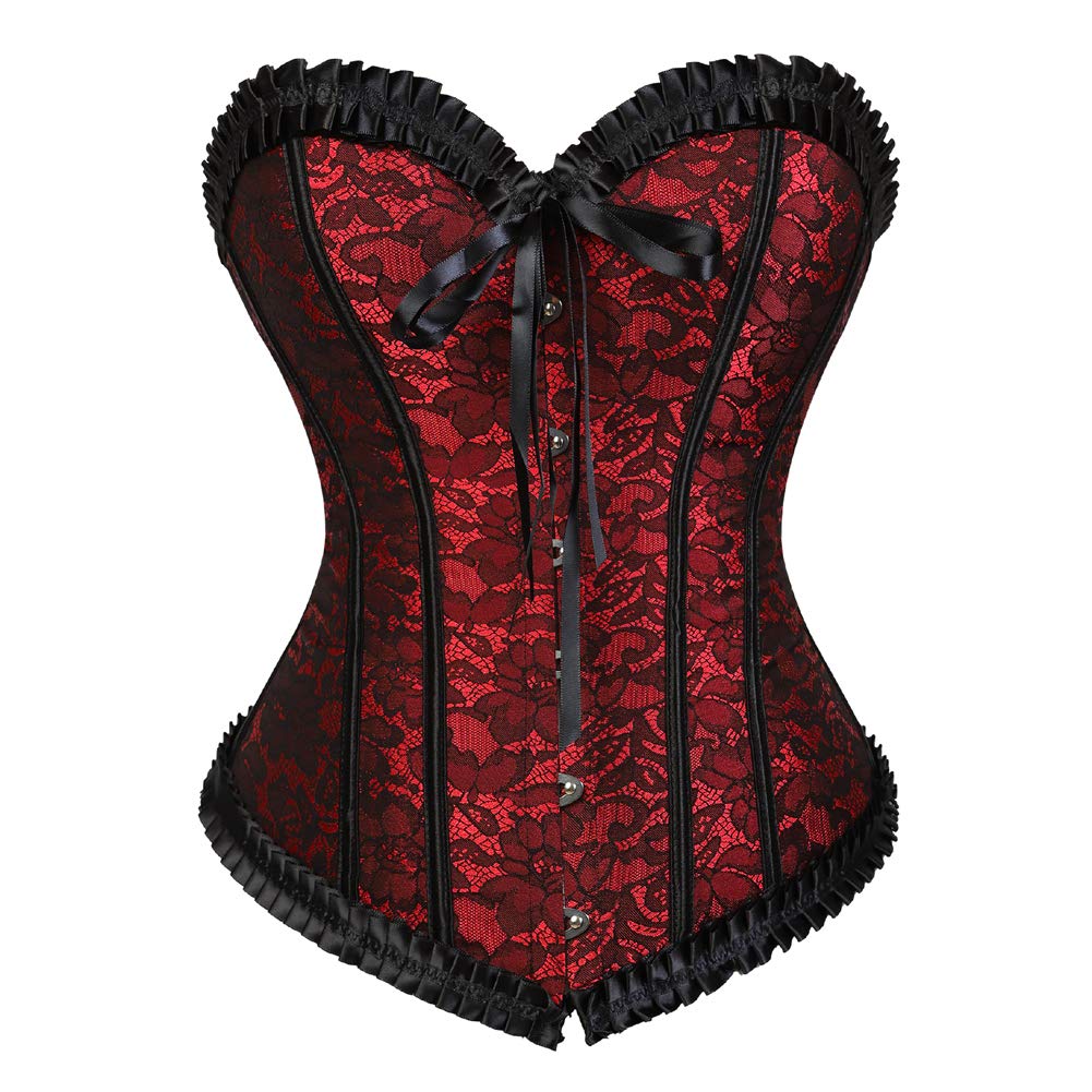 Grebrafan Brocado Corset Bustier Sexy Nupcial Corsés y Lencería Talla Grande