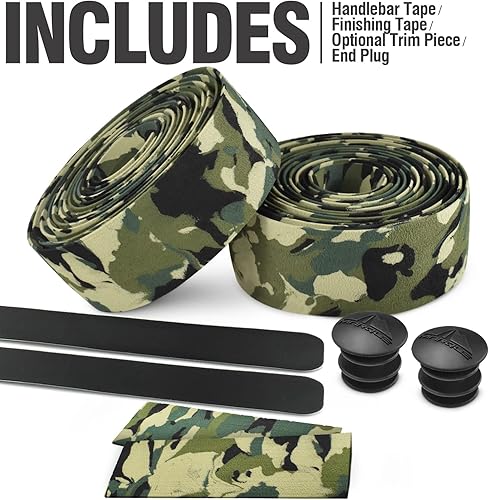 Miniatura 9 de MARQUE Cinta para manillar de bicicleta de carretera, barra de mango de bicicleta de carretera para barras de caída con tapones finales - 2 unidades