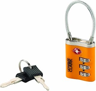 Lewis N. Clark Travel Sentry Combo Lock with Keys, Orange, One Size