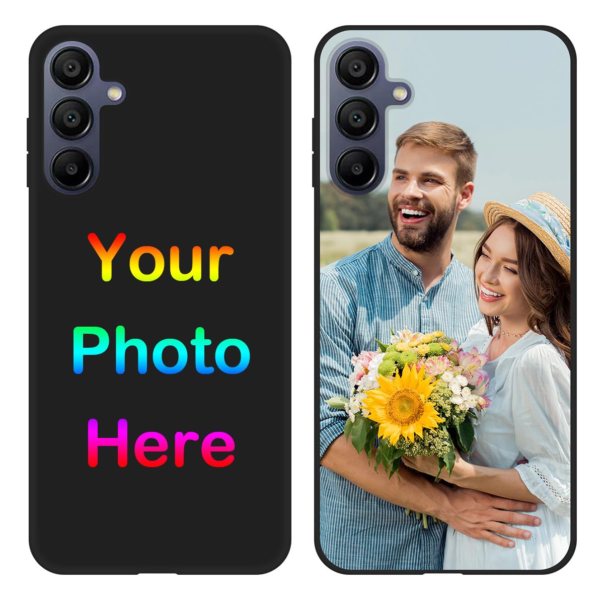 Yakify Custom Picture Phone Case for Samsung Galaxy A15 5G Personalized Photo Phone Cover Customized TPU Black Phone Case