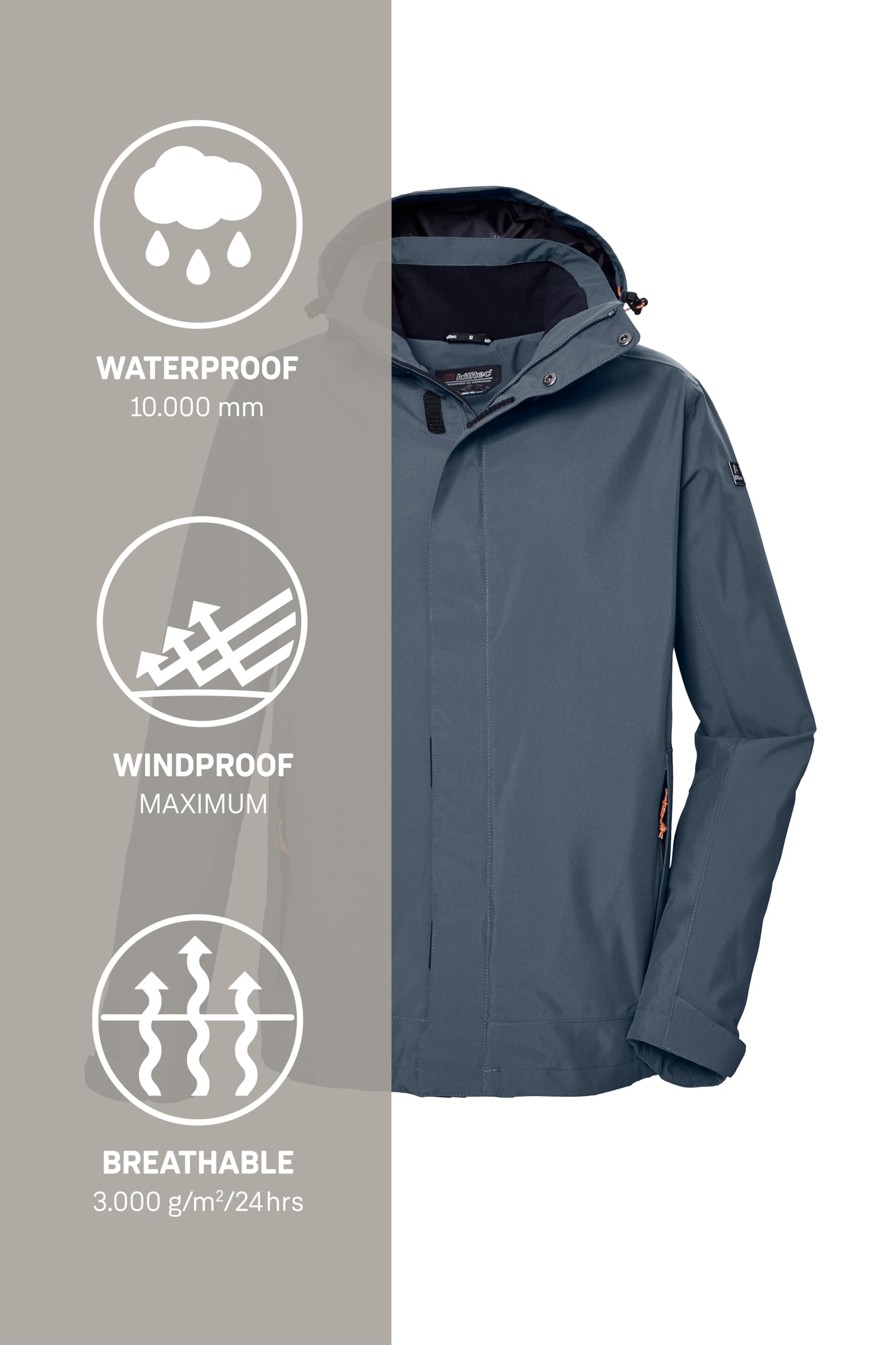 Killtec Kos 87 Mn Jckt_xenios Chaqueta funcional/chaqueta de exterior con capucha con cremallera Hombre