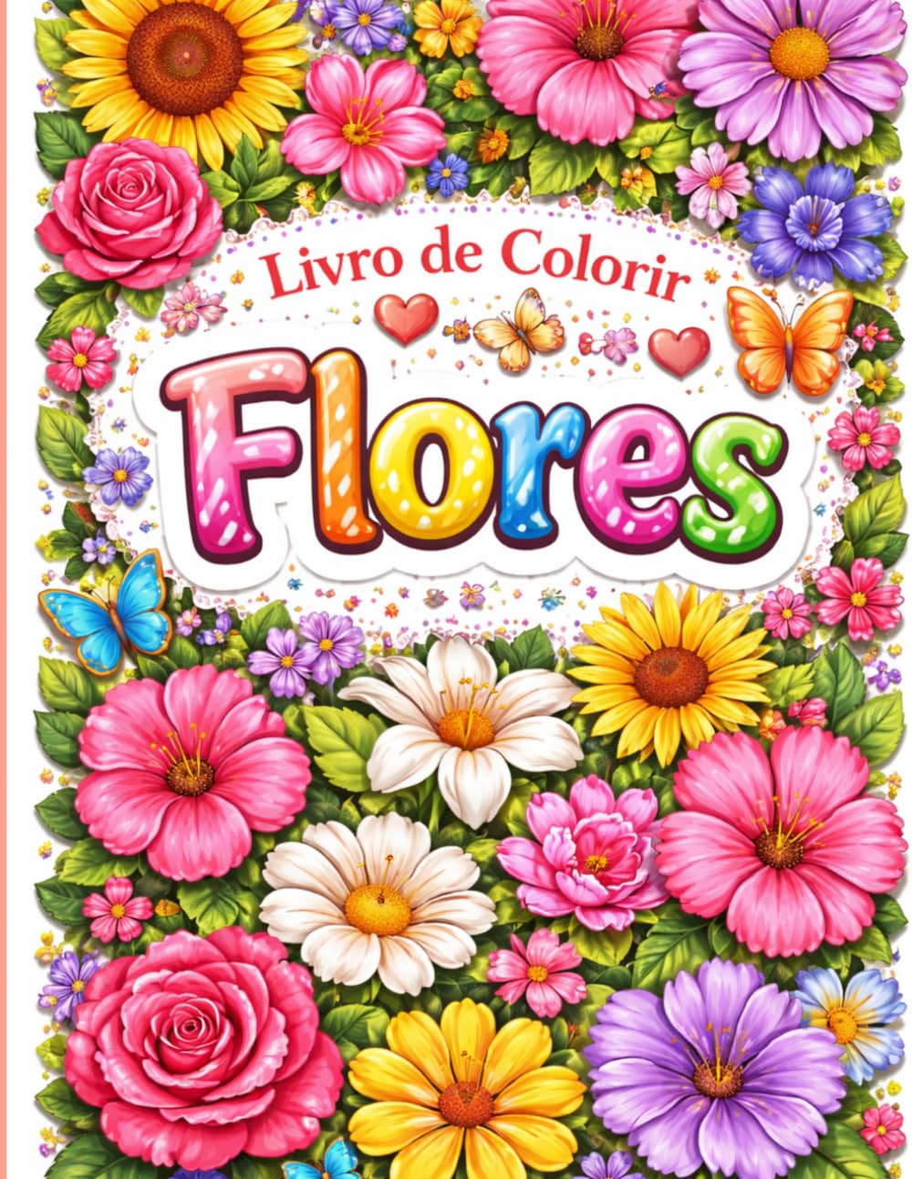 livro de colorir flores