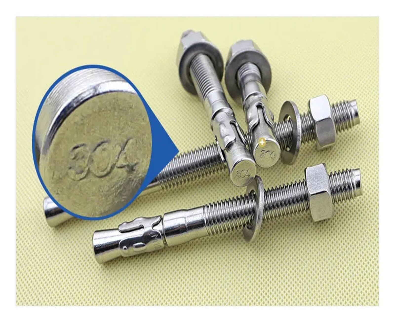 pernos de anclaje, Tornillo de expansión acero inoxidable 304, perno for reparación automóviles, M6, M8, M10, M12, M16, 2 unidades(60mm,M12)
