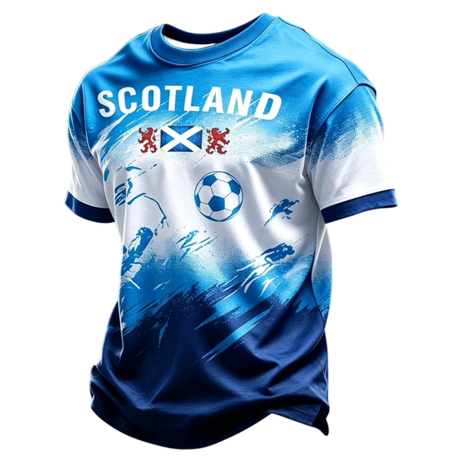 WDCHAOYUE Mens Scotland Flag Soccer T-Shirt Football 2026 World Cup Scotland Short Sleeve Crewneck Shirt for Football Fans Supporters